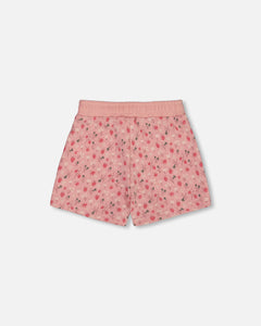 Deux Par Deux Strawberry Print Terry Shorts