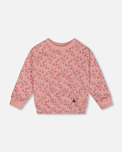 Load image into Gallery viewer, Deux Par Deux Strawberry Print Terry Sweatshirt
