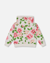 Load image into Gallery viewer, Deux Par Deux Pink Flower Zip Terry Hoodie
