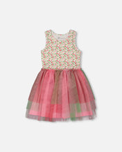 Load image into Gallery viewer, Deux Par Deux Flower Print Dress with Mesh Gradient Skirt
