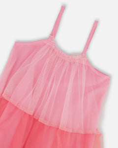 Deux Par Deux Gradient Pink to Green Tulle Dress