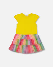 Load image into Gallery viewer, Deux Par Deux Dress with Rainbow Ruffle Tulle Skirt
