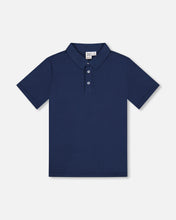 Load image into Gallery viewer, Deux Par Deux Polo Shirt Navy Blue
