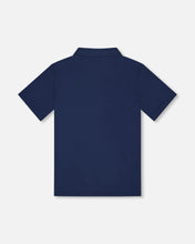 Load image into Gallery viewer, Deux Par Deux Polo Shirt Navy Blue
