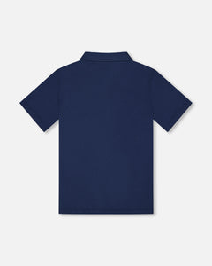 Deux Par Deux Polo Shirt Navy Blue