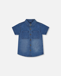 Deux Par Deux Light Navy Denim Shirt