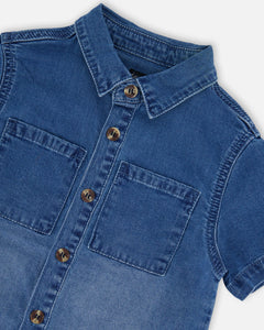 Deux Par Deux Light Navy Denim Shirt