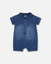 Load image into Gallery viewer, Deux Par Deux Denim Shortie Playsuit
