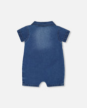 Load image into Gallery viewer, Deux Par Deux Denim Shortie Playsuit
