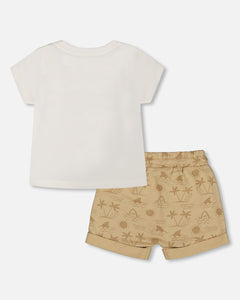 Deux Par Deux Beach Animals Tee and Short