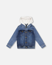 Load image into Gallery viewer, Deux Par Deux Hooded Jean Jacket
