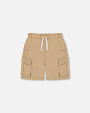 Load image into Gallery viewer, Deux Par Deux Cargo Pocket Shorts Almond Buff
