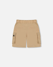 Load image into Gallery viewer, Deux Par Deux Cargo Pocket Shorts Almond Buff
