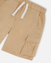 Load image into Gallery viewer, Deux Par Deux Cargo Pocket Shorts Almond Buff
