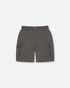 Deux Par Deux Cargo Pocket Shorts Pewter