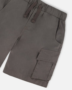 Deux Par Deux Cargo Pocket Shorts Pewter