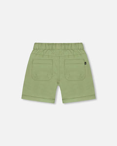 Deux Par Deux Stretch Twill Shorts Sage