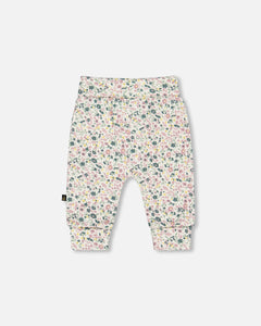 Deux Par Deux Onesie and Grow Pant Off White Floral