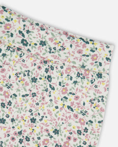 Deux Par Deux Onesie and Grow Pant Off White Floral