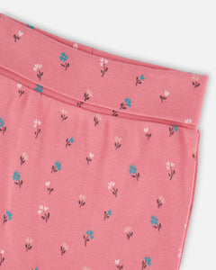 Deux Par Deux Onesie and Grow Pant Pink Floral