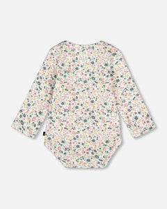 Deux Par Deux Onesie and Grow Pant Off White Floral