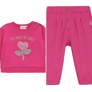 Minymo 'You Make Me Smile' Fleece Sweatshirt and Jogger
