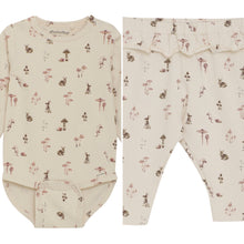 Load image into Gallery viewer, Minymo Mushroom and Bunny Print Onesie and Pants
