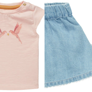 Noppies Lovebirds Baby Tee and Skort