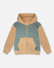 Load image into Gallery viewer, Deux Par Deux Colorblock Zip Hoodie
