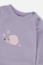 Load image into Gallery viewer, Deux Par Deux Violet Hedgehog Tee and Pant
