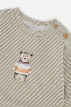 Load image into Gallery viewer, Deux Par Deux Bear Stripe Top and Pant
