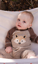 Load image into Gallery viewer, Deux Par Deux Fox Print Intarsia Knit Playsuit Apple Cinnamon
