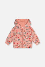 Load image into Gallery viewer, Deux Par Deux Cats and Flower Print Zip Hoodie
