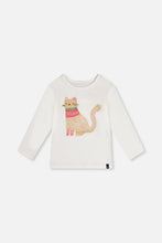Load image into Gallery viewer, Deux Par Deux Cute Cat Tee Off White
