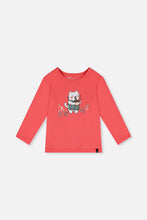Load image into Gallery viewer, Deux Par Deux Cute Cat Tee Coral

