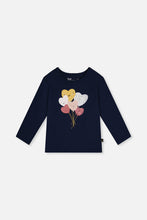 Load image into Gallery viewer, Deux Par Deux Balloon Heart Tee Navy
