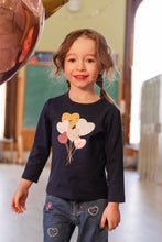 Load image into Gallery viewer, Deux Par Deux Balloon Heart Tee Navy

