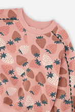 Load image into Gallery viewer, Deux Par Deux Frosted Strawberry Print Sweatshirt
