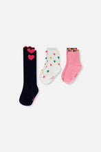 Load image into Gallery viewer, Deux Par Deux 3-Pack Socks Heart Mix
