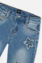 Load image into Gallery viewer, Deux Par Deux Star Embroidered Jeans Navy
