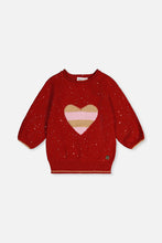 Load image into Gallery viewer, Deux Par Deux 3/4 Sleeve Sweater Jester Red
