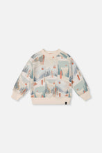 Load image into Gallery viewer, Deux Par Deux Vintage Ski Print Fleece Sweatshirt

