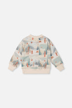 Load image into Gallery viewer, Deux Par Deux Vintage Ski Print Fleece Sweatshirt
