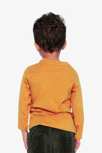 Load image into Gallery viewer, Deux Par Deux Dino Applique Tee Mustard Yellow
