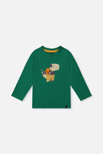Load image into Gallery viewer, Deux Par Deux Dino Applique Tee Green
