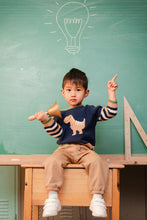 Load image into Gallery viewer, Deux Par Deux Dino Sweater Navy
