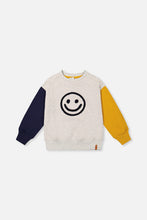 Load image into Gallery viewer, Deux Par Deux Smiley Face Fleece Sweatshirt
