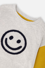 Load image into Gallery viewer, Deux Par Deux Smiley Face Fleece Sweatshirt

