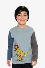 Load image into Gallery viewer, Deux Par Deux Dino Tee Lt Blue
