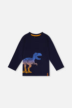Load image into Gallery viewer, Deux Par Deux Dino Tee Navy

